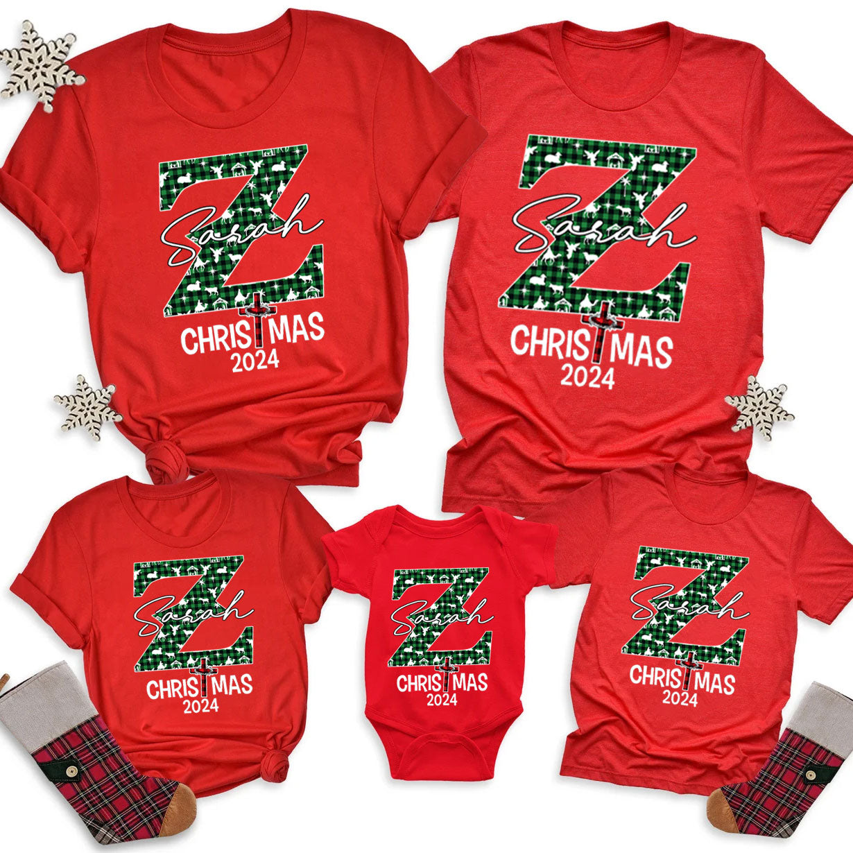 Personalized Name Christmas Christian Family Matching Shirts