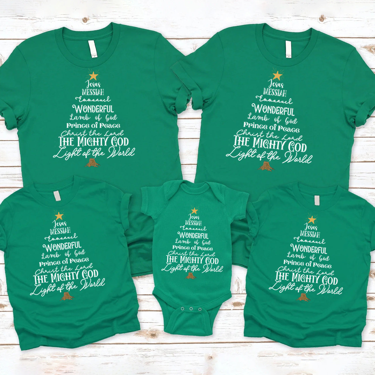 Customized Name Of Jesus Christian Christmas Family Matching Shirts