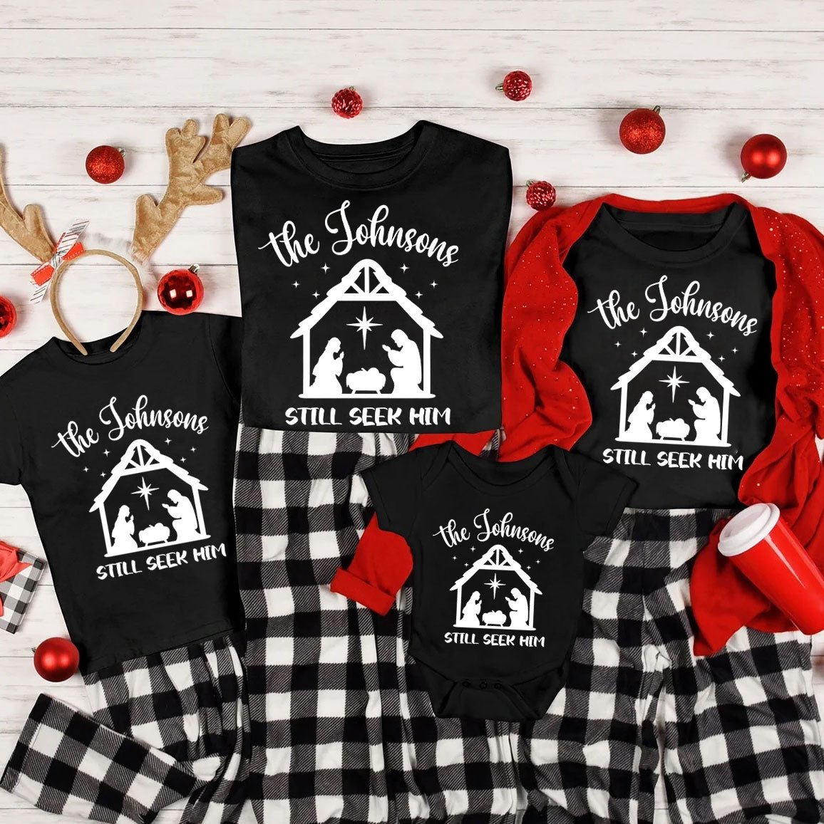 Personalized Still Seek Him Christmas Family Matching Shirts
