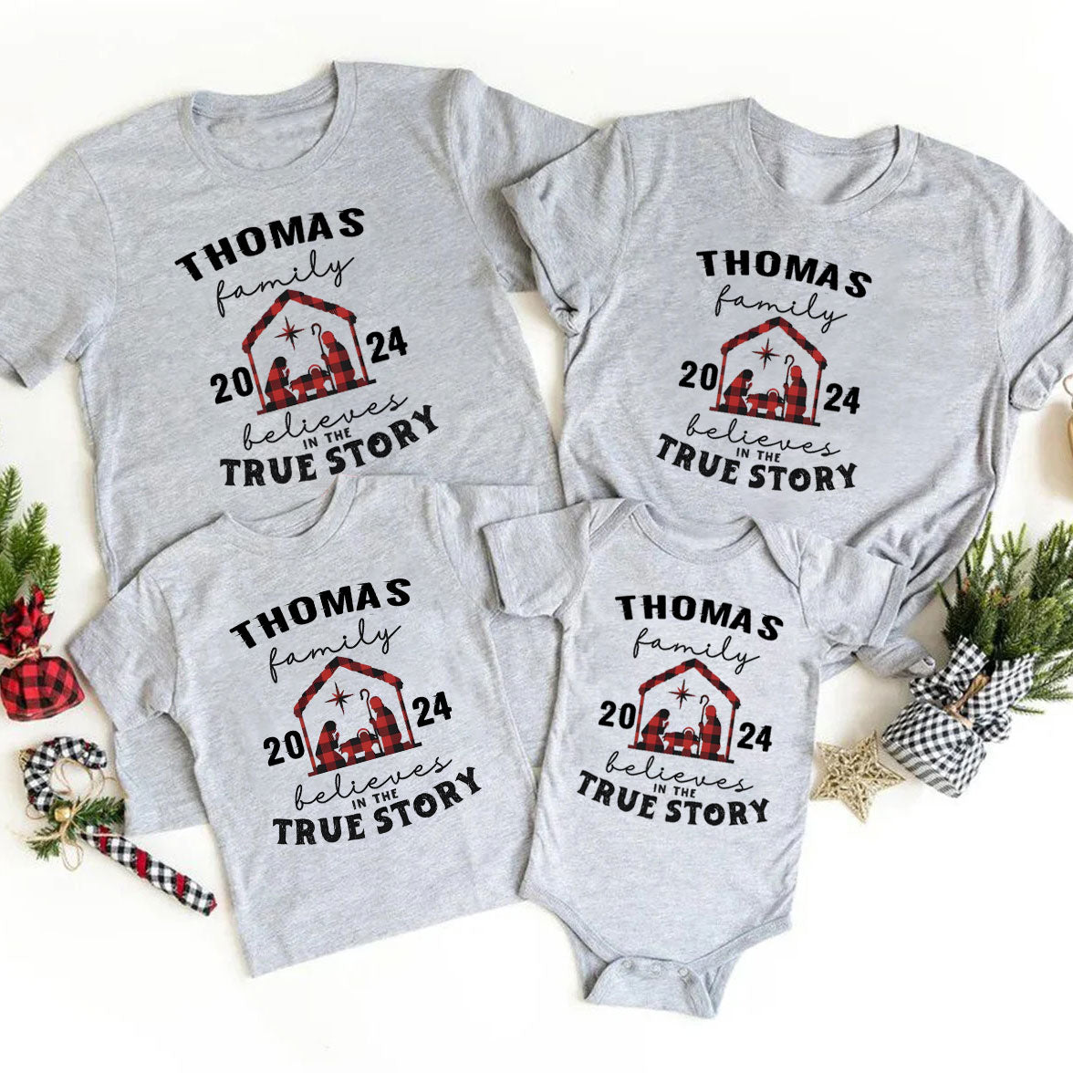 Personalized True Story Christmas Family Matching Shirts