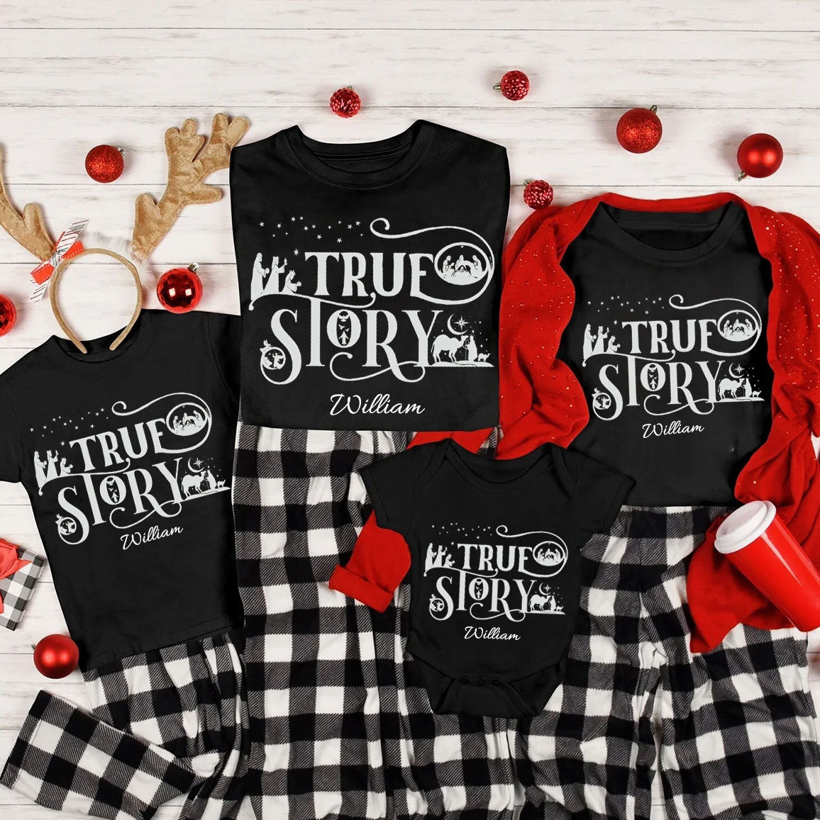 Personalized True Story  Christmas Family Matching Shirts