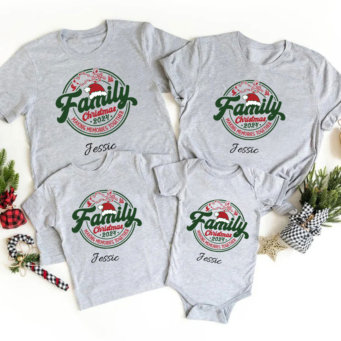 Personalized Making Memories Together Christian Christmas Family Matching Shirts