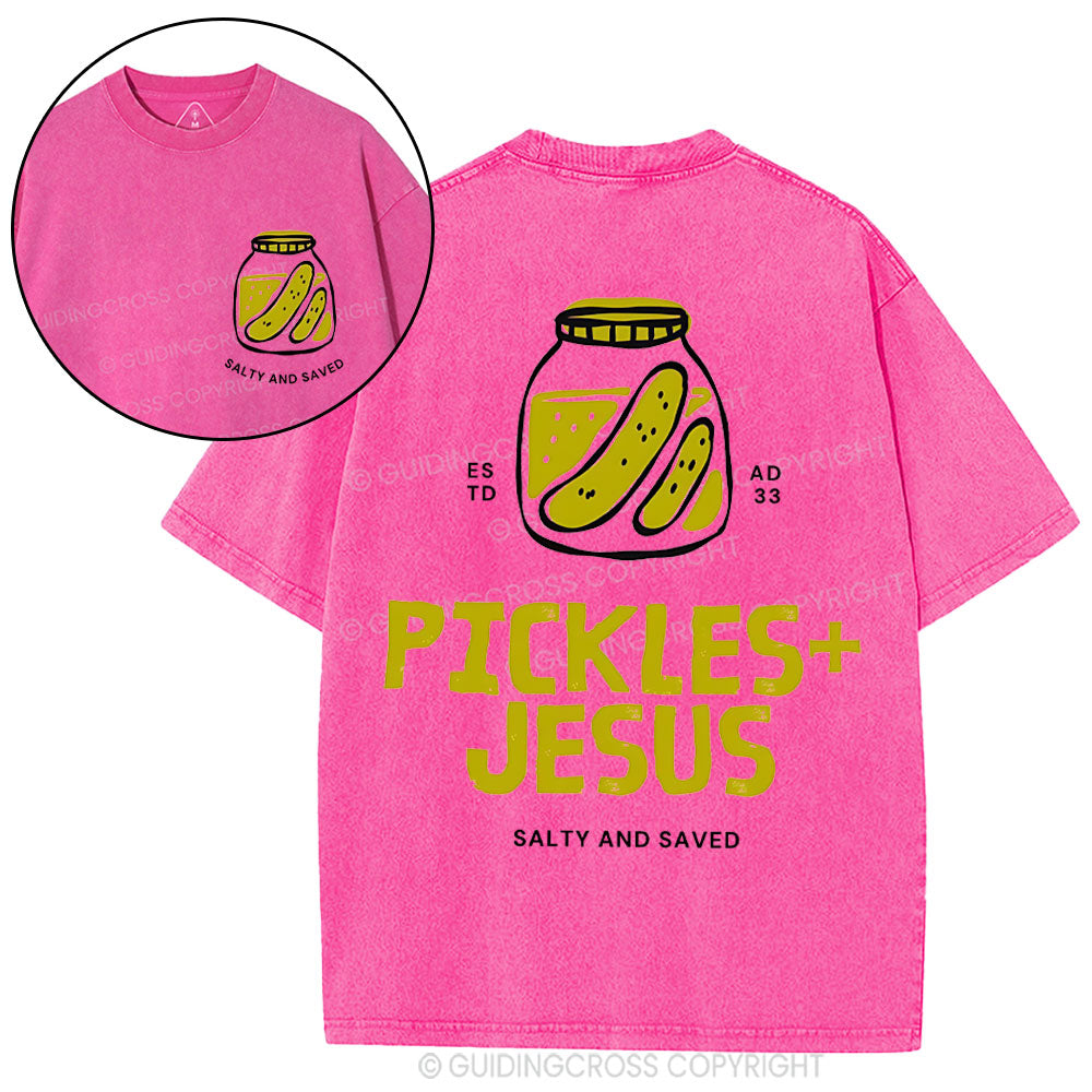 Pickles And Jesus Christian Washed T-Shirt