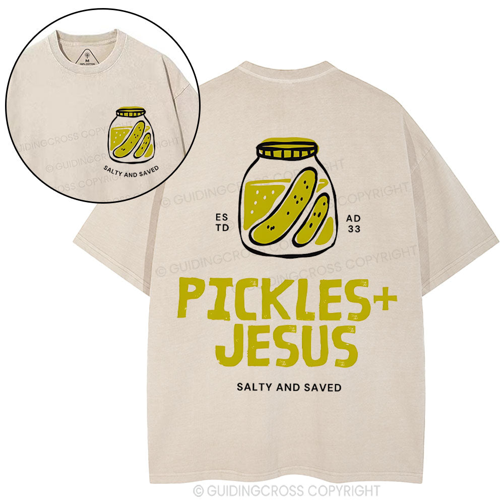 Pickles And Jesus Christian Washed T-Shirt