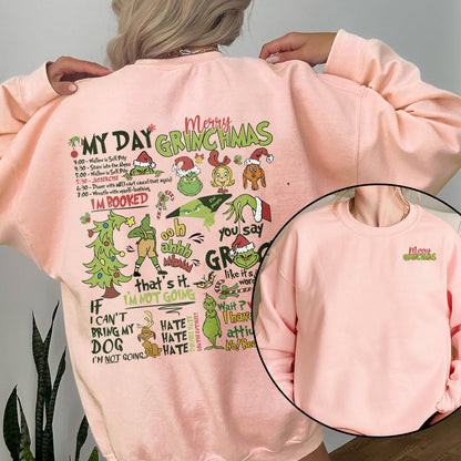 Custom Embroidered My Day Merry Christmas Sweatshirt | Christmas Gifts