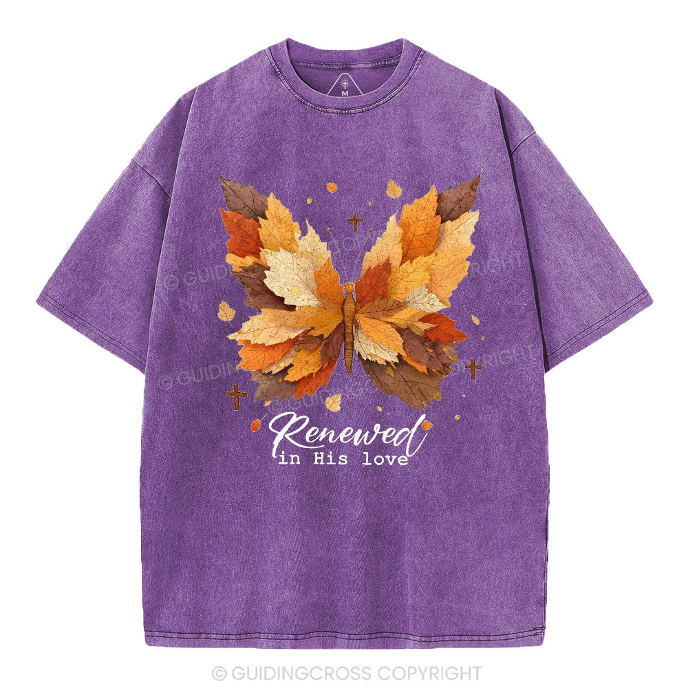 Renewed In His Love Christian Washed T-Shirt