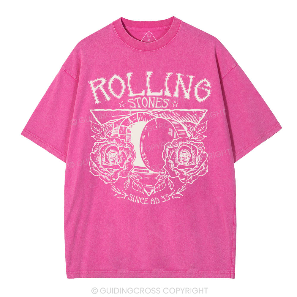 The Stone Was Rolled Away Retro Christian Washed T-Shirt