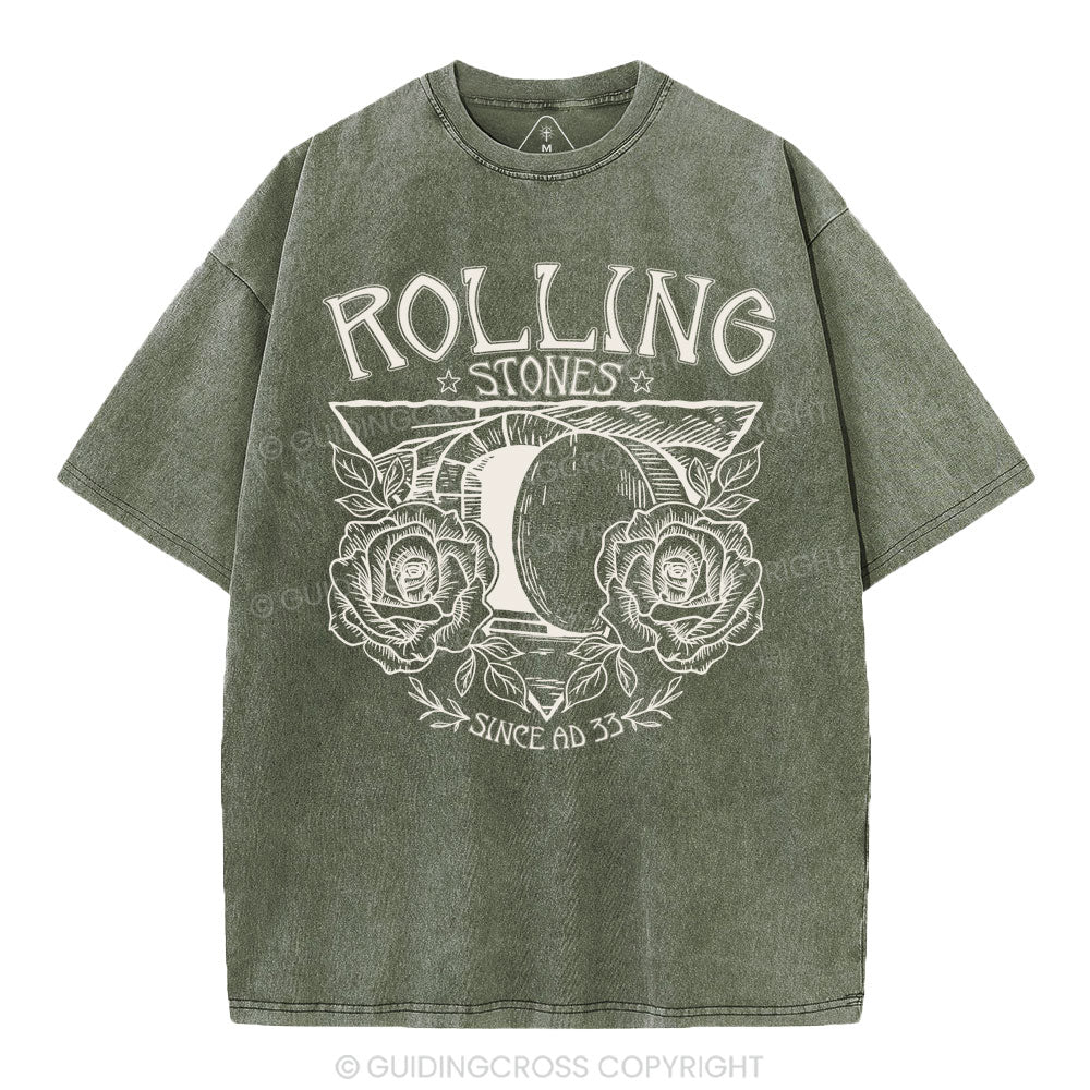 The Stone Was Rolled Away Retro Christian Washed T-Shirt