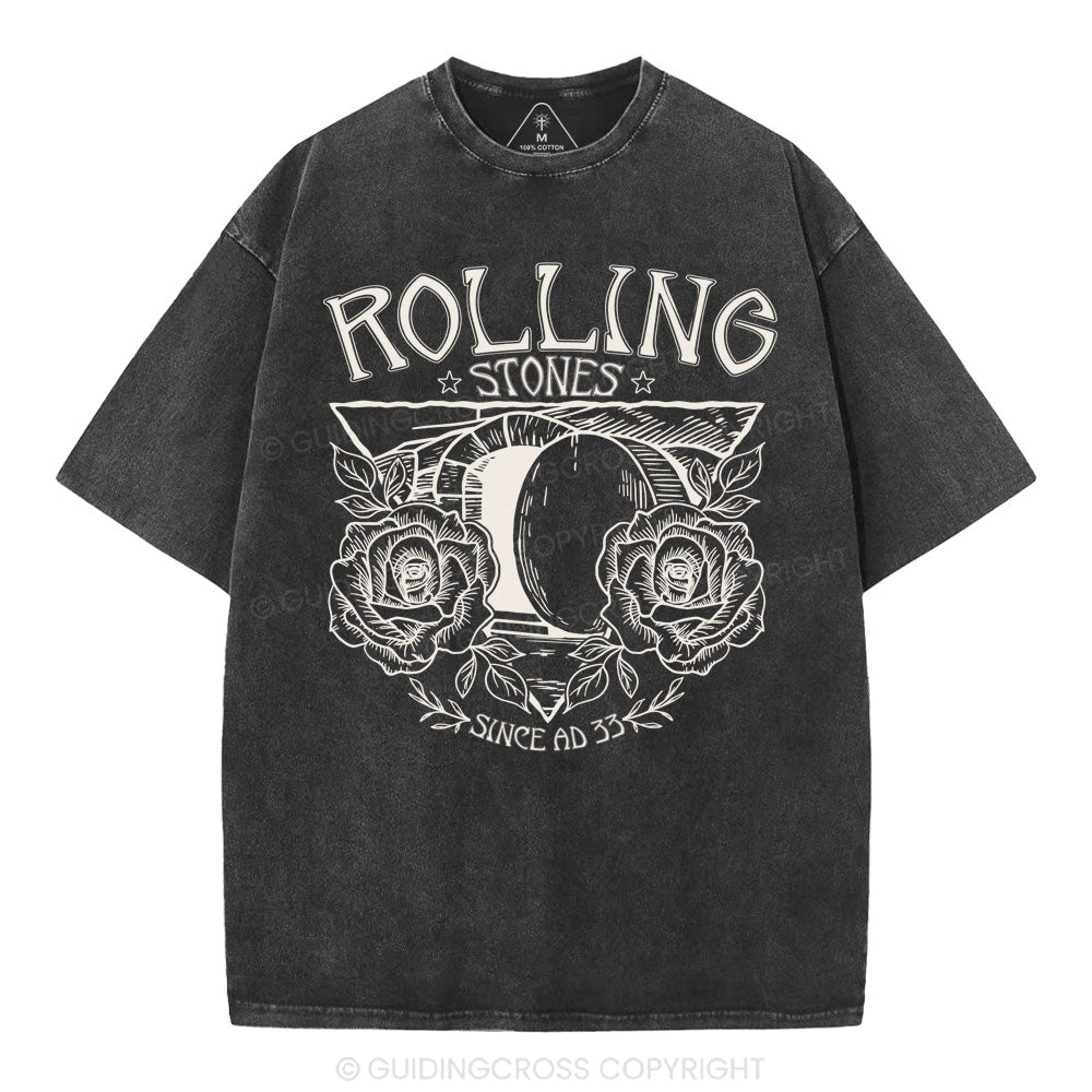 The Stone Was Rolled Away Retro Christian Washed T-Shirt