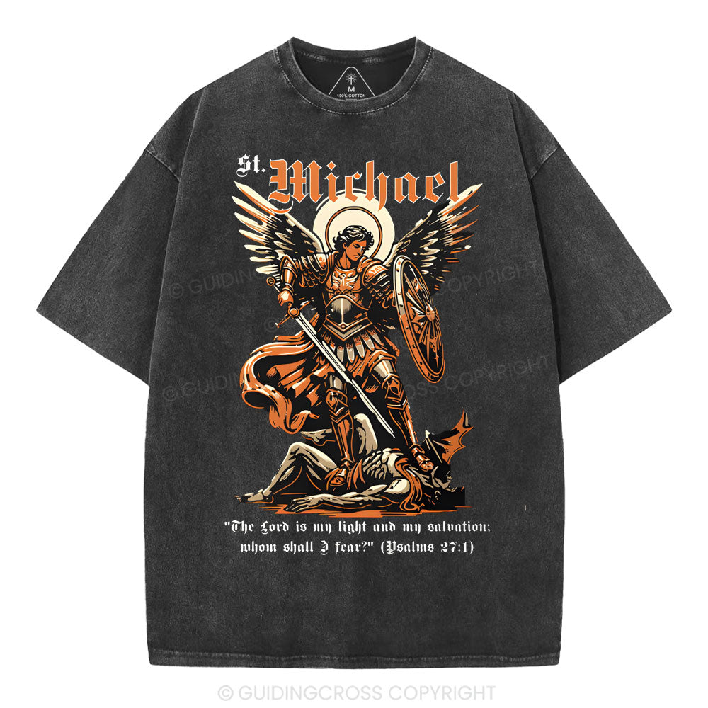 Saint Michael Archangel Christian Washed T-Shirt