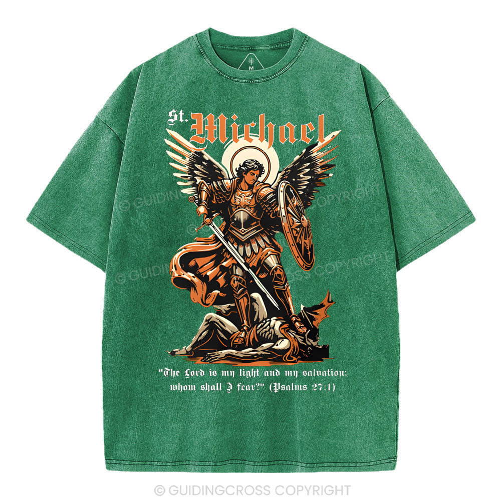 Saint Michael Archangel Christian Washed T-Shirt