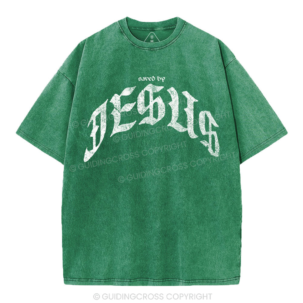 Saved By Jesus Christian Washed T-Shirt
