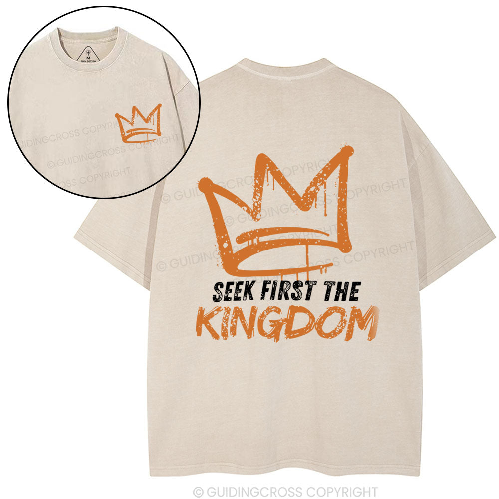 Seek First The Kingdom Christian Washed T-Shirt