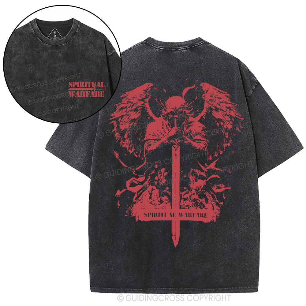Spiritual Warfare Christian Washed T-Shirt