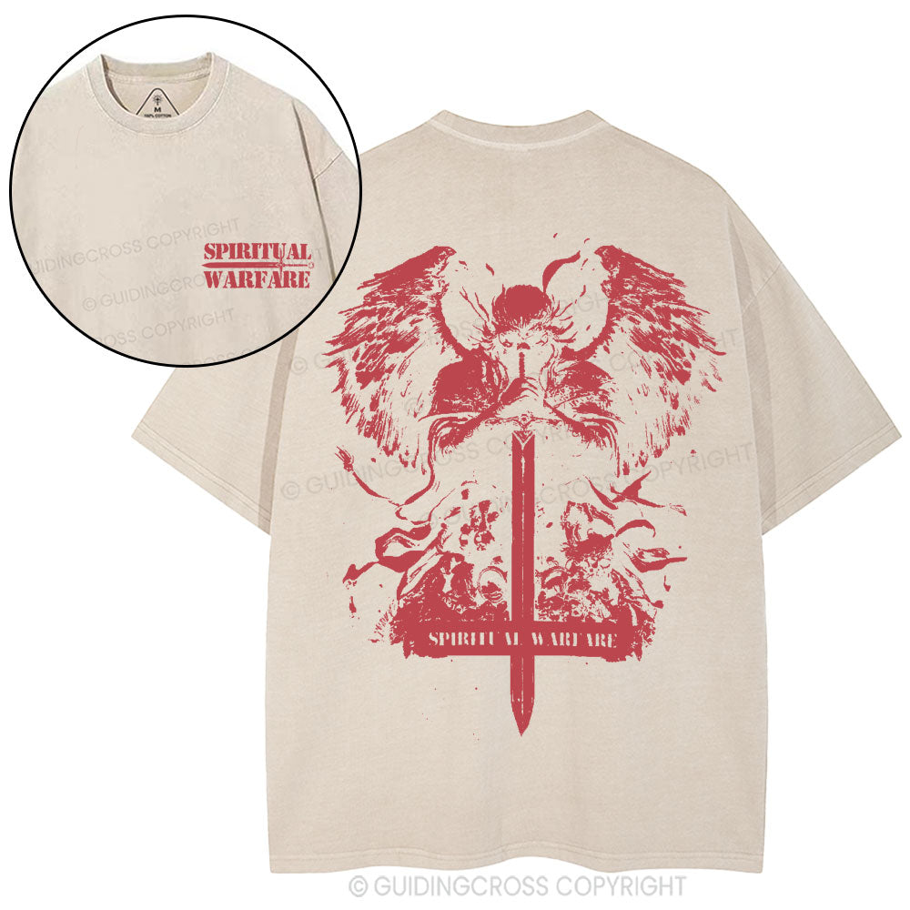 Spiritual Warfare Christian Washed T-Shirt