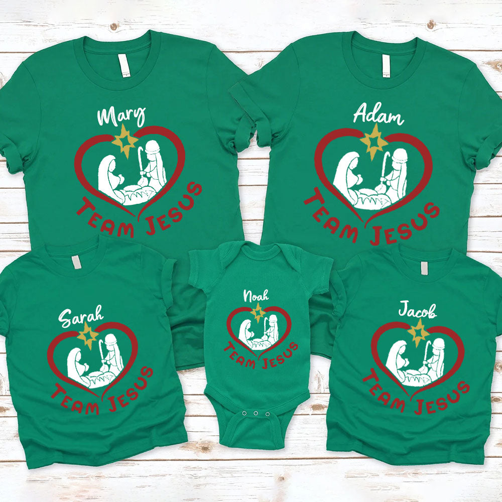 Team Jesus Christian Christmas Family Matching Shirts