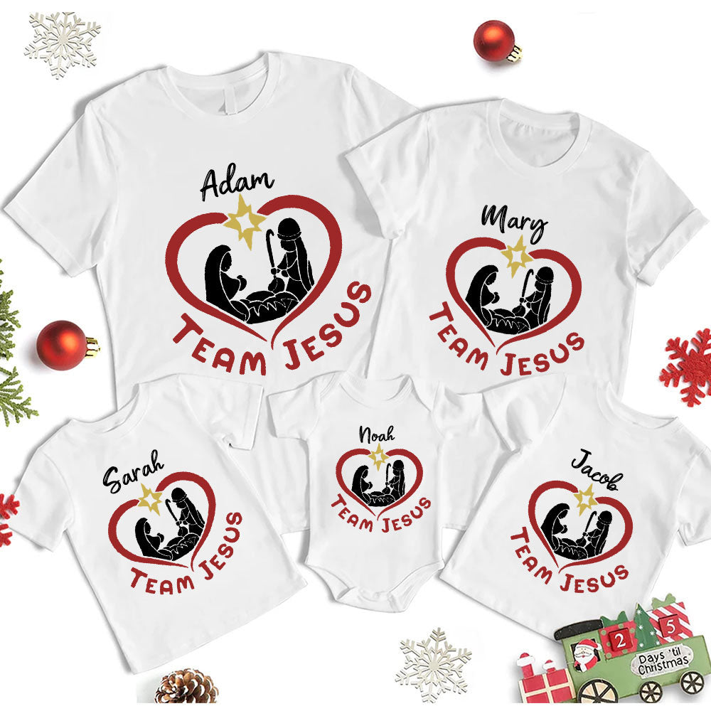 Team Jesus Christian Christmas Family Matching Shirts
