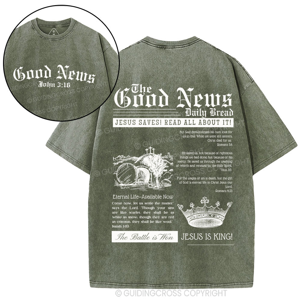 The Good News Christian Washed T-Shirt