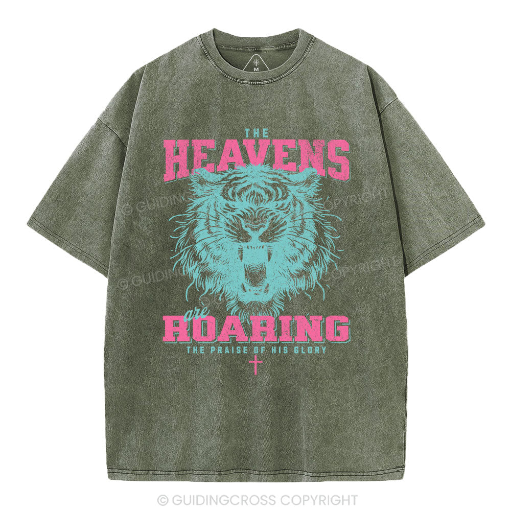 The Heavens Are Roaring Christian Washed T-Shirt