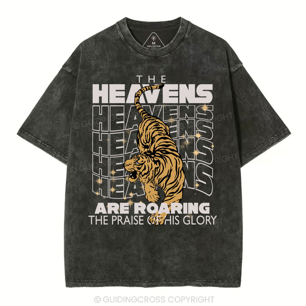 The Heavens Are Roaring Christian Washed T-Shirt