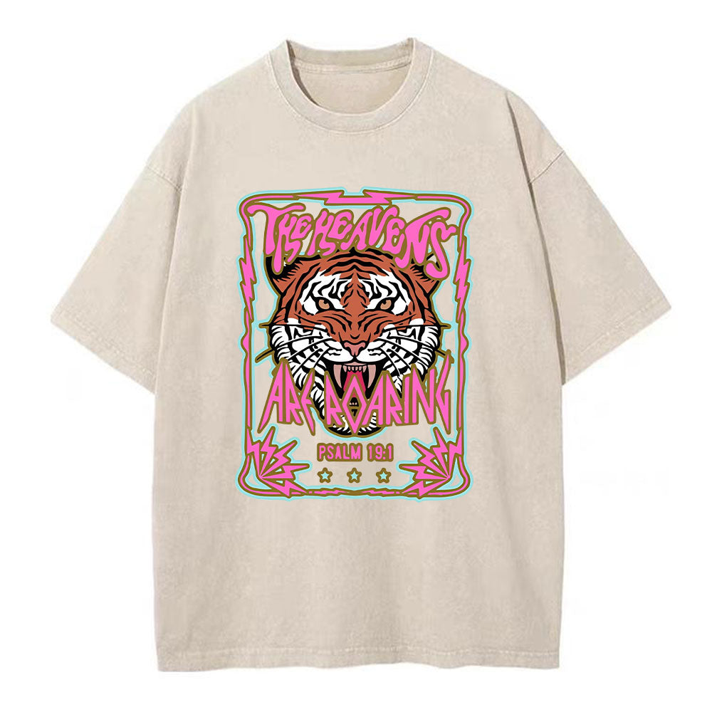 The Heavens Are Roaring Christian Washed T-Shirt