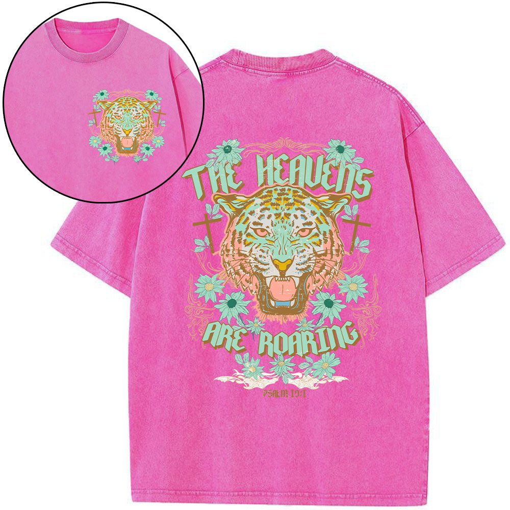 The Heavens Are Roaring Christian Washed T-Shirt