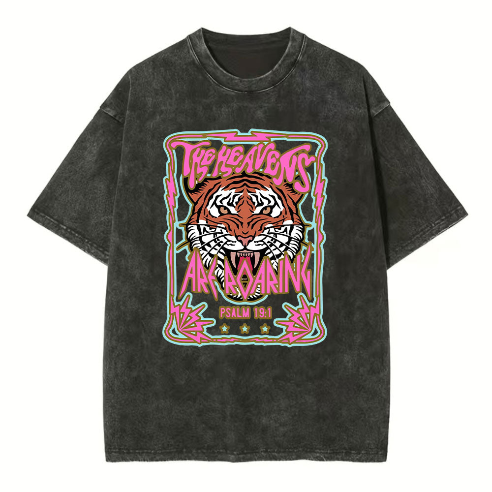 The Heavens Are Roaring Christian Washed T-Shirt