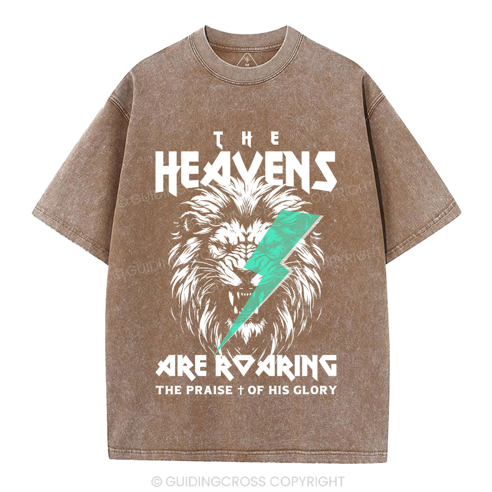 The Heavens Are Roaring Lion Christian Washed T-Shirt