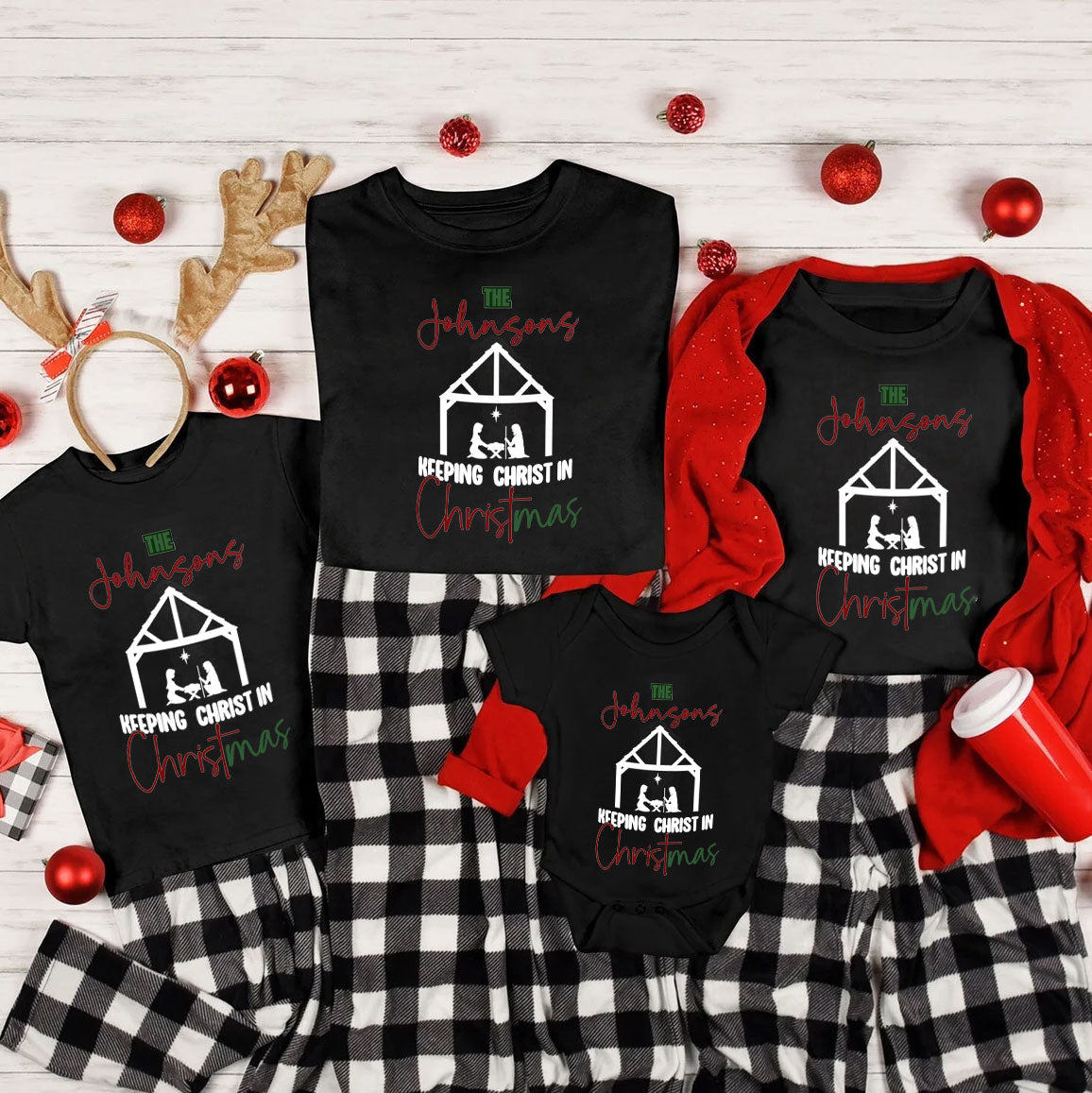 Keeping Christ In Christmas Christian Family Matching Shirts