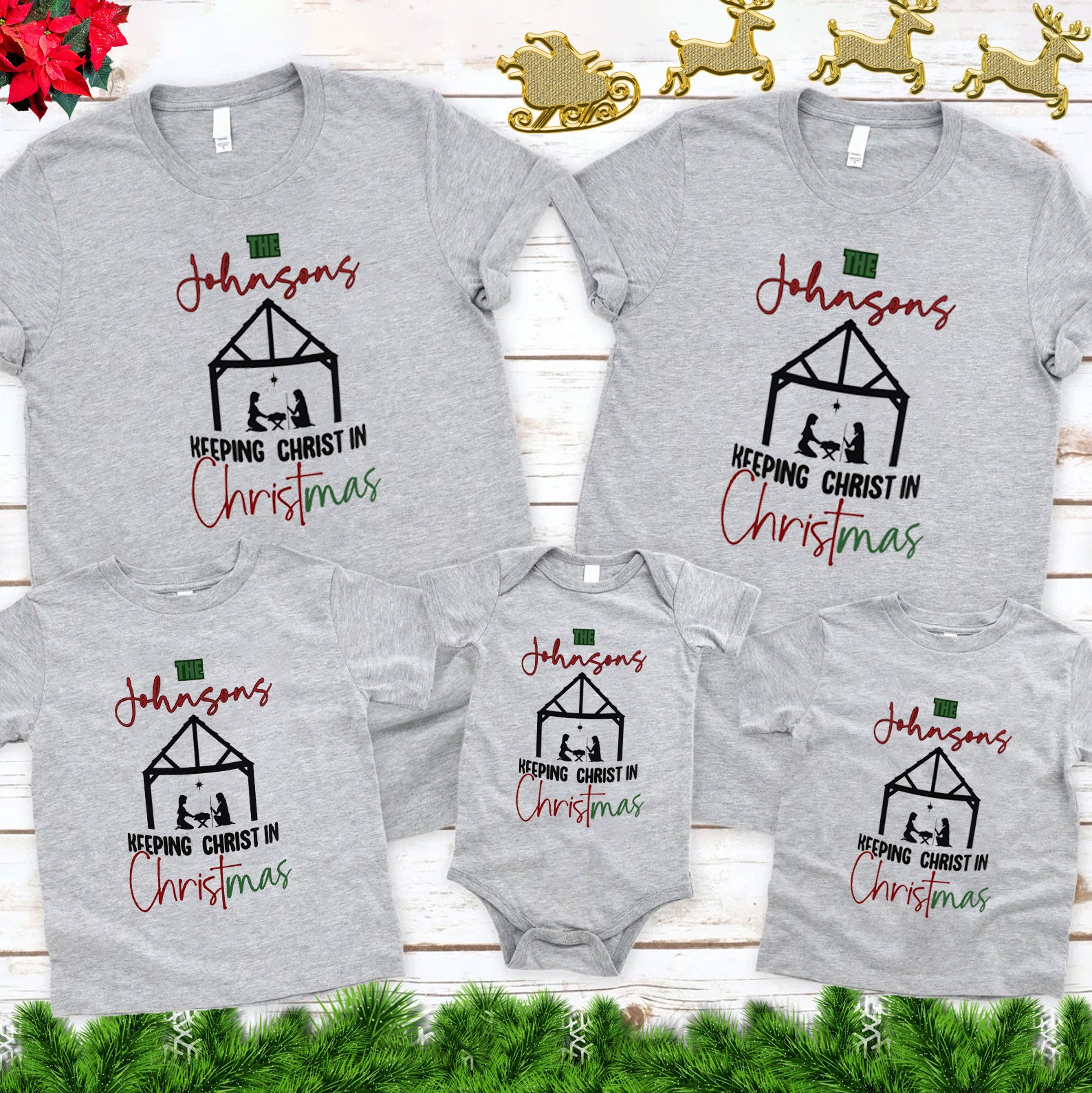 Keeping Christ In Christmas Christian Family Matching Shirts