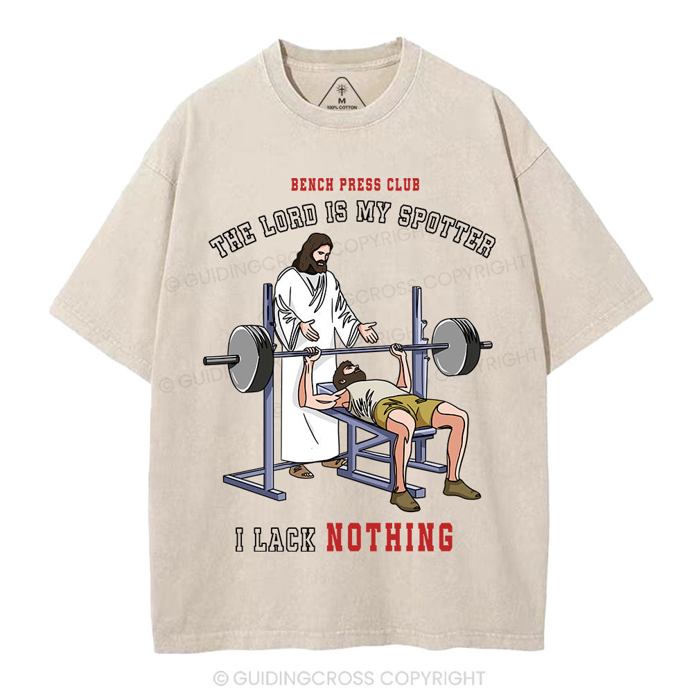 The Lord Is My Spotter Christian Washed T-Shirt