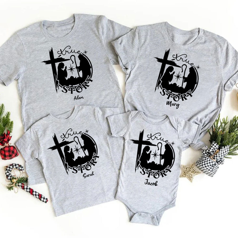 Personalized True Story Christmas Family Matching Shirts