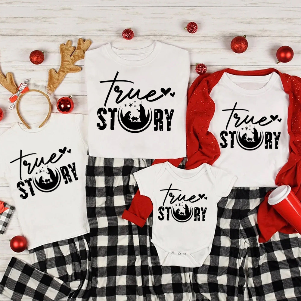 True Stroy Christian Christmas Family Matching Shirts