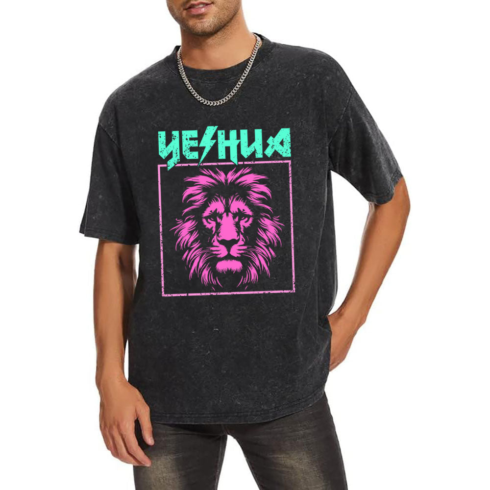 Yeshua Lion Christian Washed T-Shirt