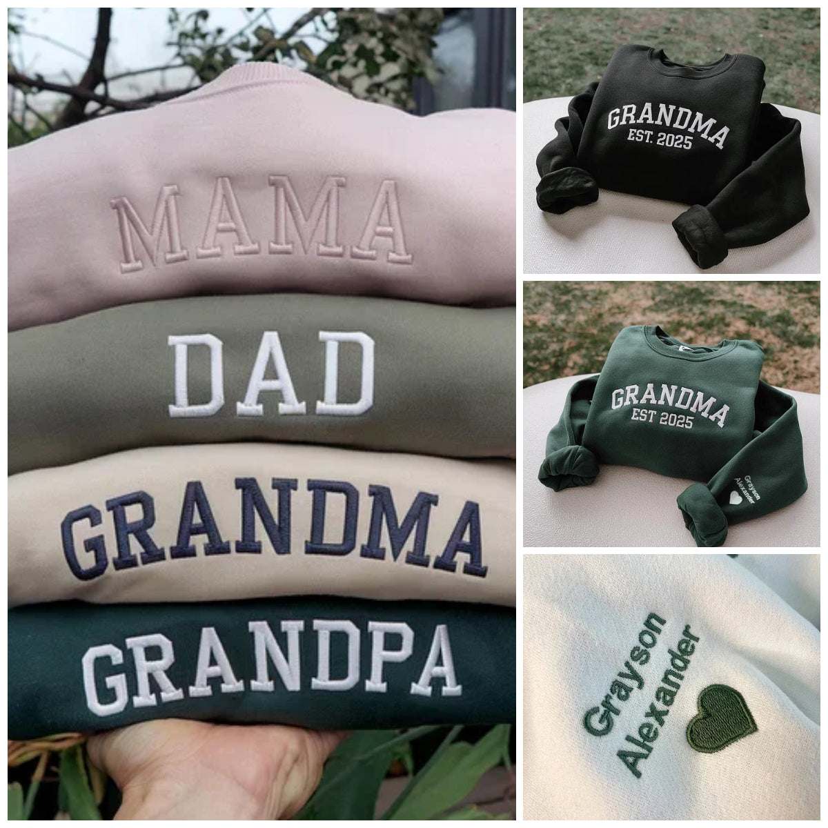 Personalized Mama Sweatshirt with Kid Names on Sleeve, Mothers Day Gift, Birthday Gift for Mom