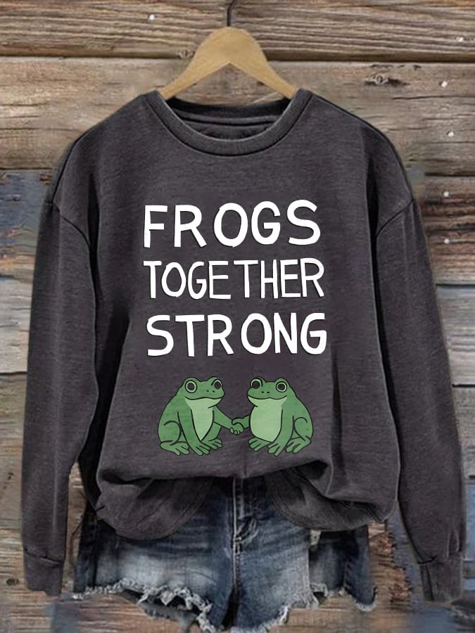🔥Buy 3 Get 15% Off🔥Retro Frogs Together Strong Print Sweatshirt