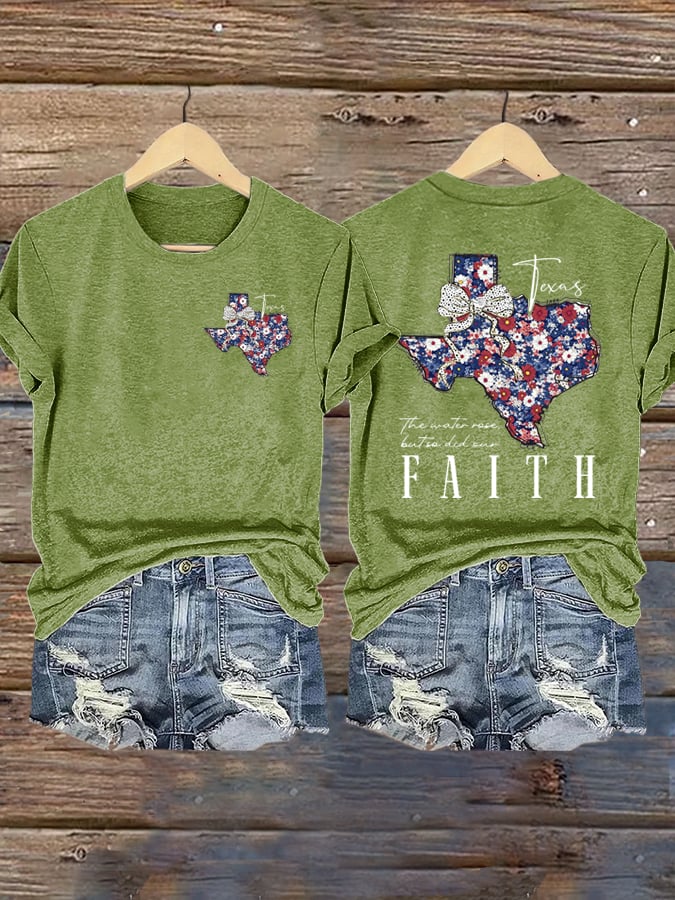 Women's The Water Rose But So Did Our Faith Printed T-Shirts