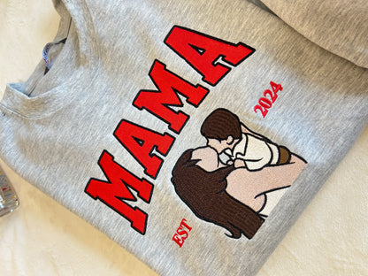 Custom Dad Photo Embroidery with nickname T-shirt/ Sweatshirt /Hoodie