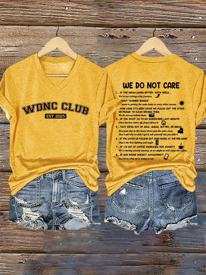 🔥Buy 3 Get 15% Off🔥V-Neck Retro Funny WDNC Club Menopause Perimenopause Print T-Shirt