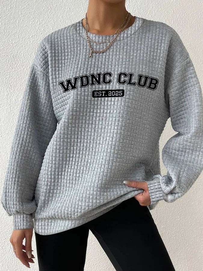 🔥Buy 3 Get 15% Off🔥Retro Funny Funny WDNC Club Est. 2025 Menopause Perimenopause Print Textured Sweatshirt