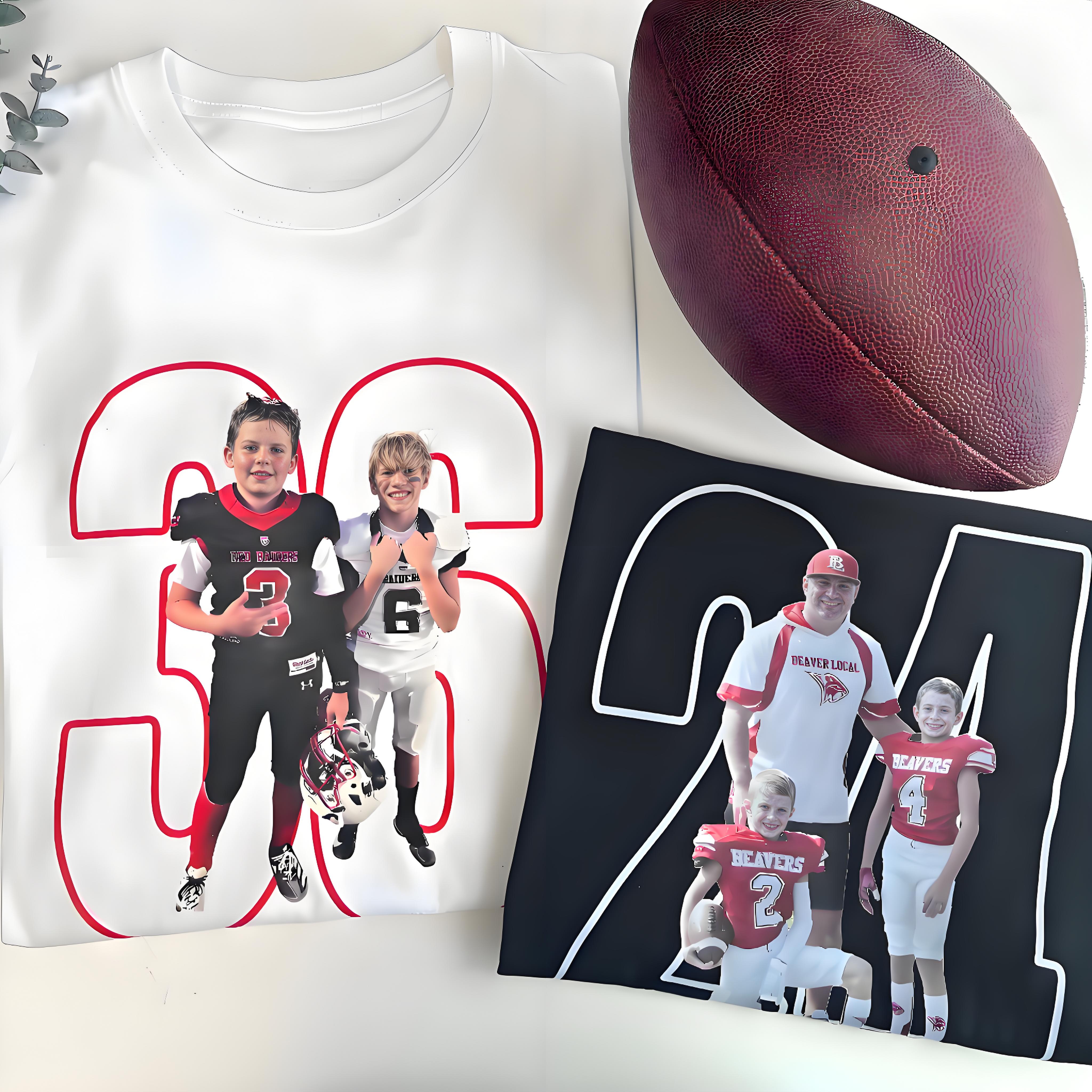 Custom Game Day Tee with Multi-Person Photo – Perfect for Football Fans