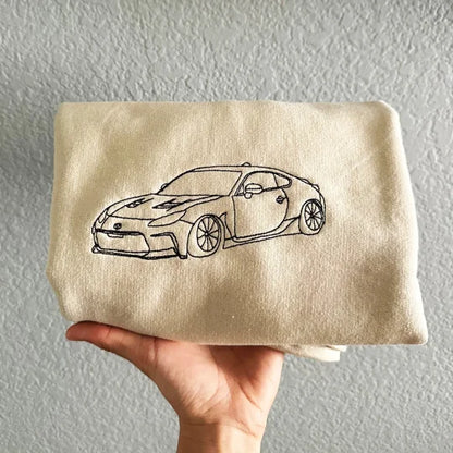 Custom Embroidered Car Outline Sweatshirt, Gift for DAD/Husband/Boyfriend, Father's Day Gift