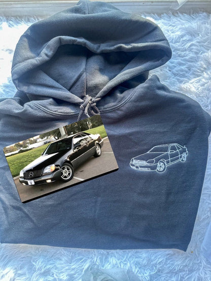 Loversdovey Custom Car Portrait Embroidered Hoodie