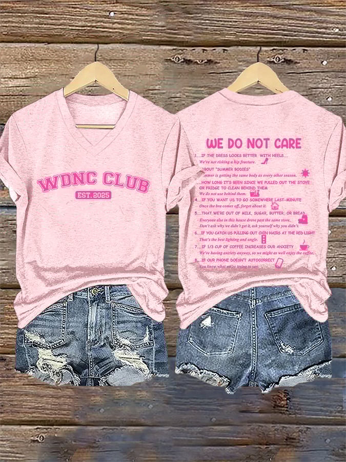 🔥Buy 3 Get 15% Off🔥V-Neck Retro Funny WDNC Club Menopause Perimenopause Print T-Shirt