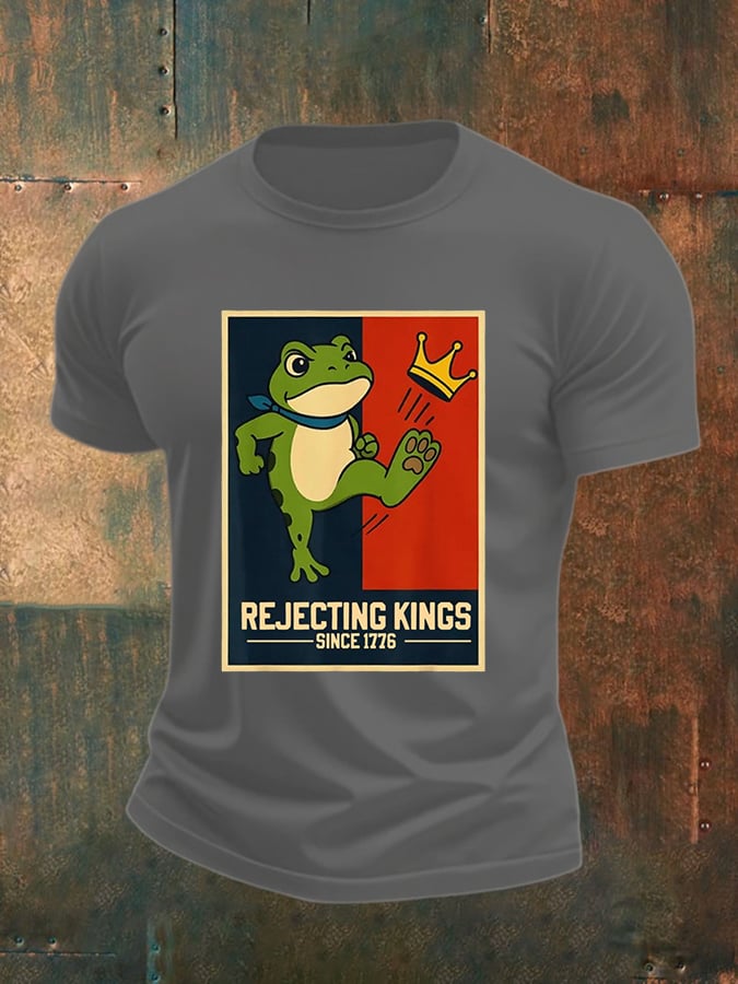 🔥Buy 3 Get 15% Off🔥Men's Rejecting Kings Since 1776 Print Casual T-Shirt