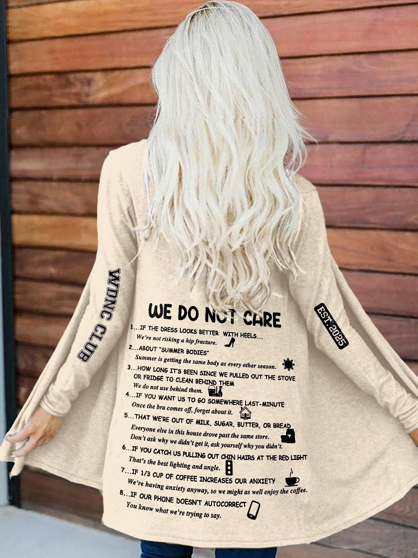 🔥Buy 3 Get 15% Off🔥Retro Funny WDNC Club Menopause Perimenopause Print Cardigan