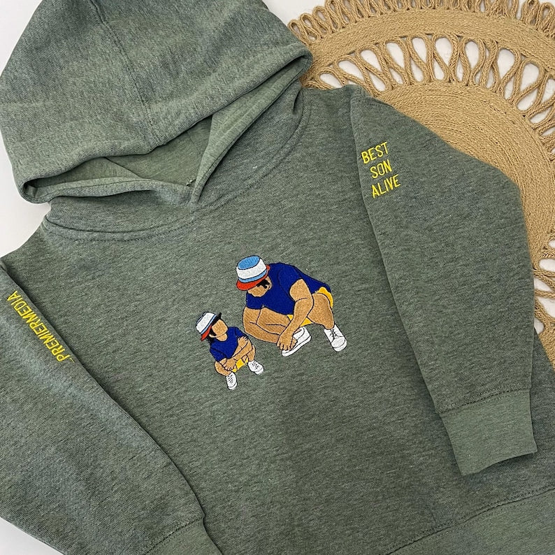 Custom Embroidered Portrait From Photo Hoodie