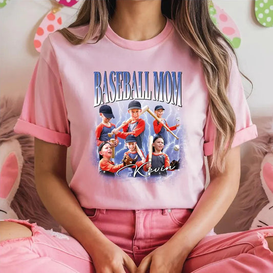 Custom Baseball Dad or Mom Shirt – Personalized Photo Game Day Tee