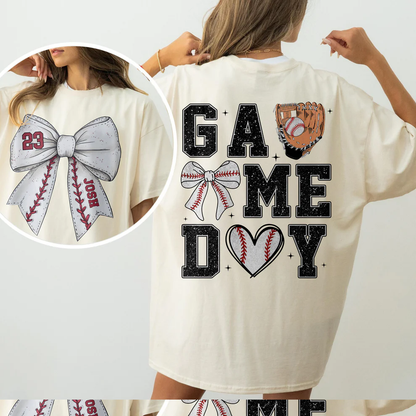 Custom Baseball Softball Basketball Mom Shirt - With Kids Name & Jersey Number