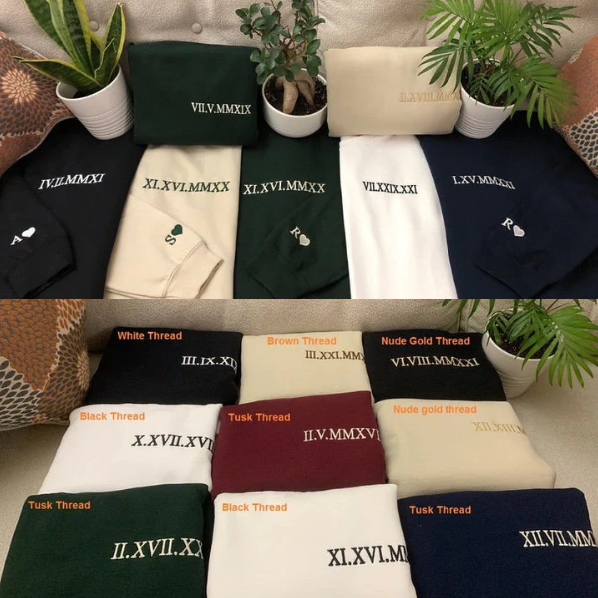 👩‍❤️‍👨Custom Roman Numeral Date Couple's Sweatshirt